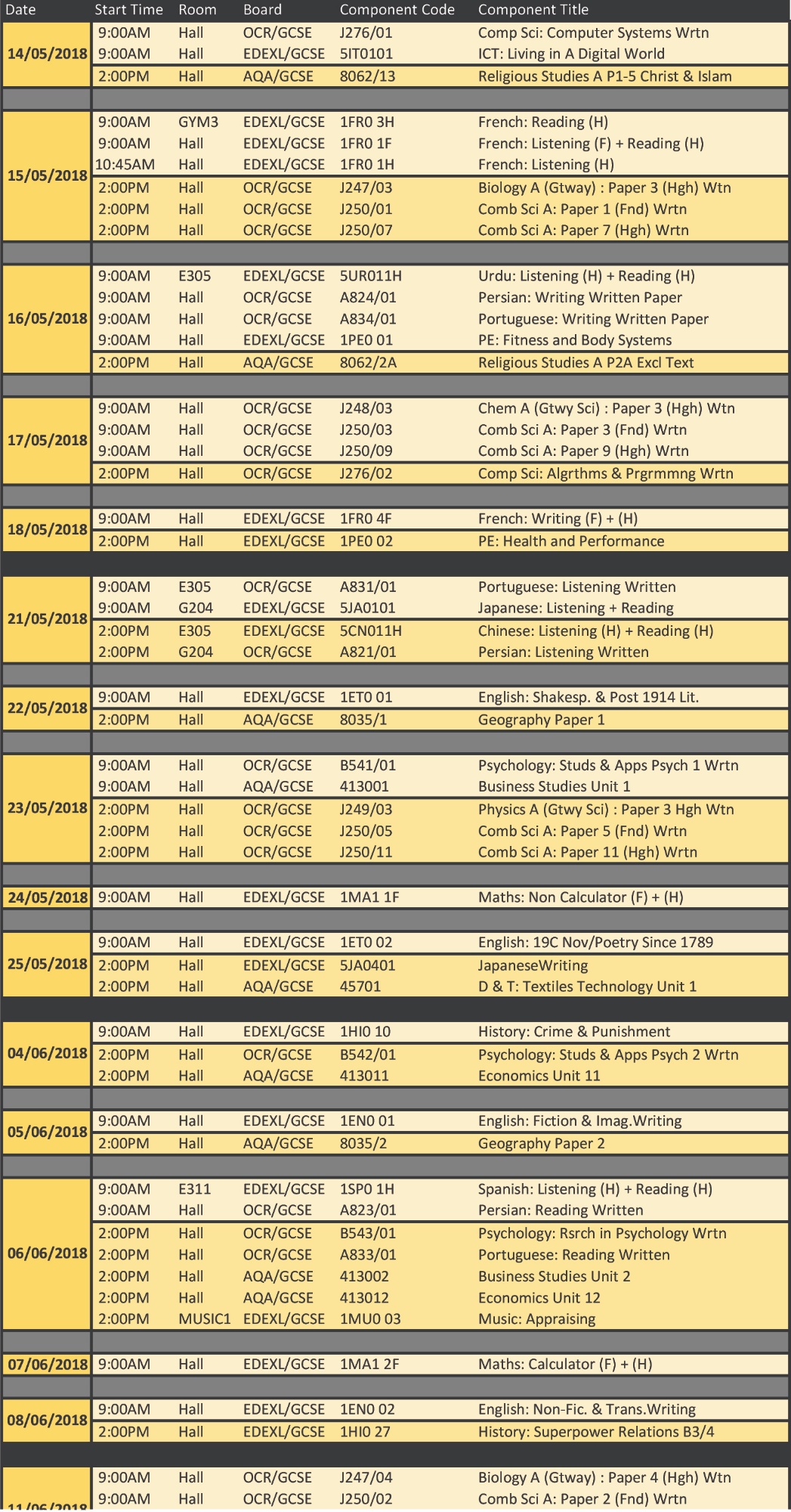 Ib 2022 Exam Schedule Ashcroft Technology Academy - Exam Timetables